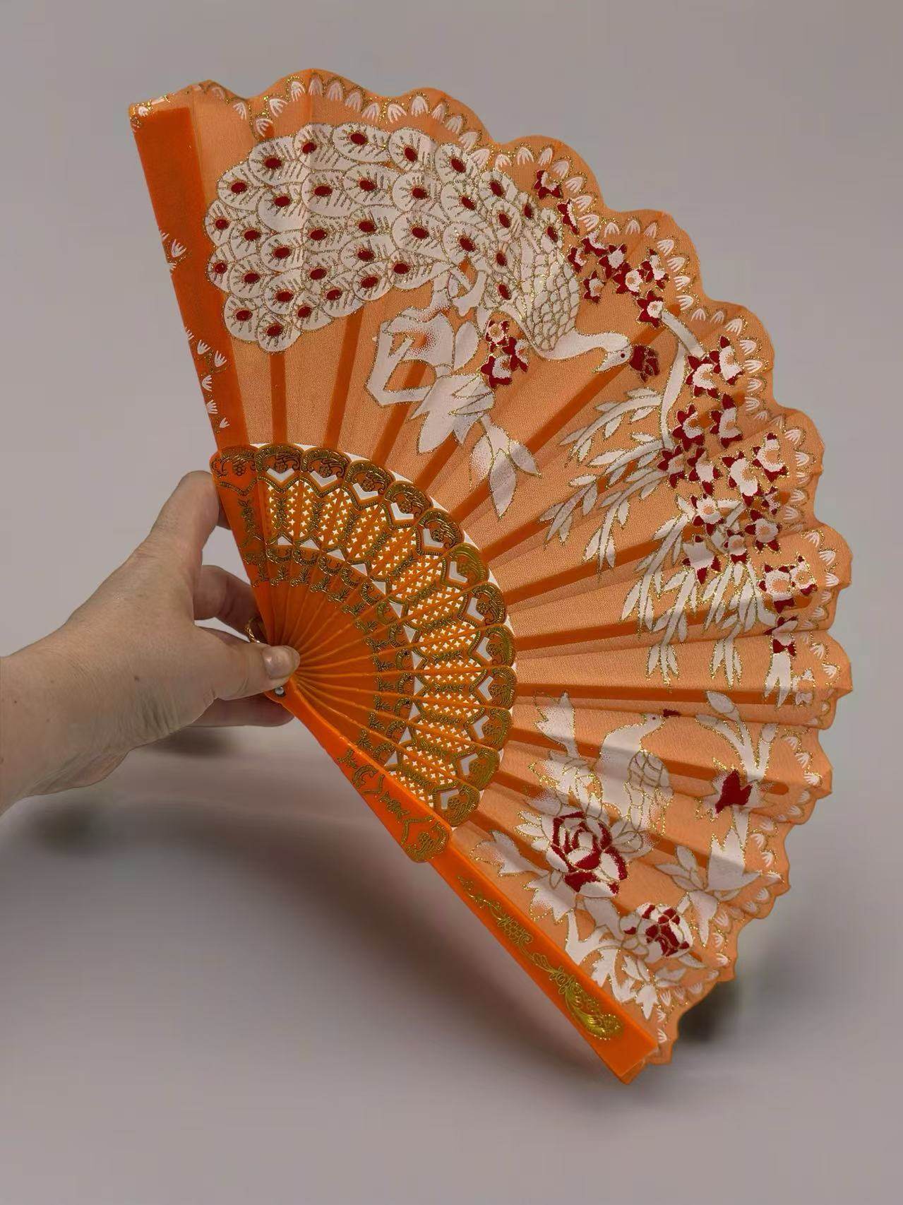 Peacock Feather Embroidered Fan Collection - MODA ACCESSORIES