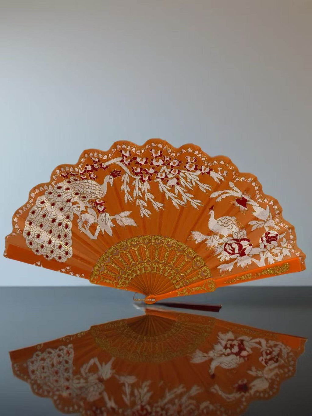 Peacock Feather Embroidered Fan Collection - MODA ACCESSORIES