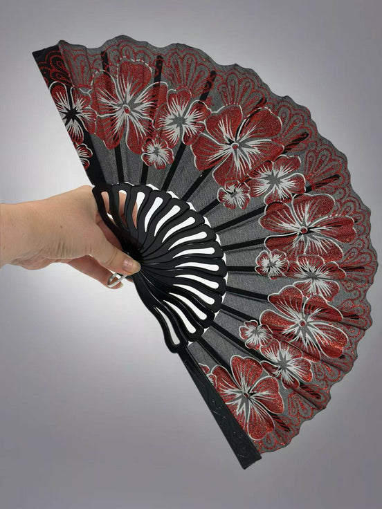 Elegant Hand Fans with Floral Designs - MODA ACCESSORIES