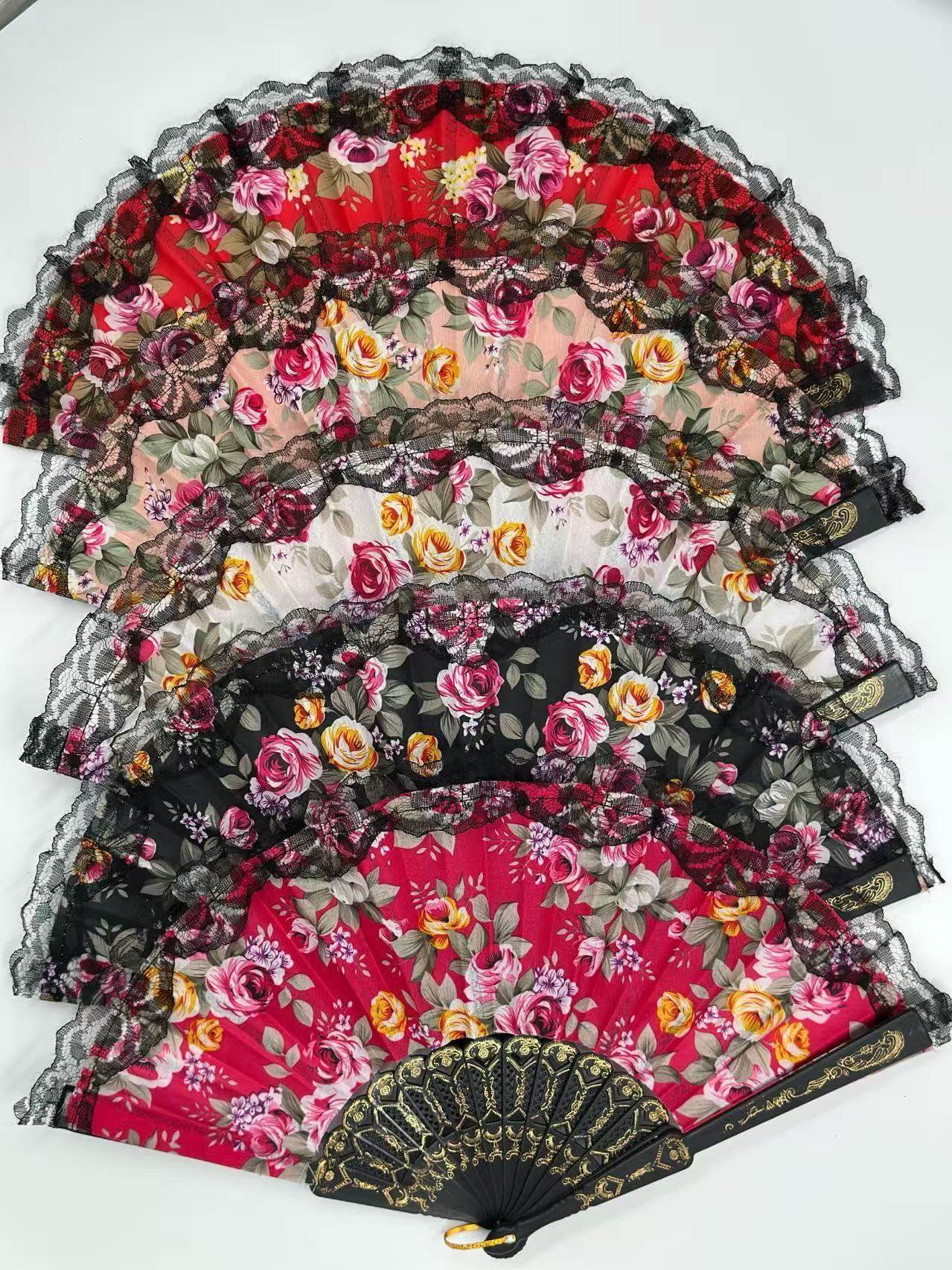 Romantic Floral Lace Hand Fans - MODA ACCESSORIES
