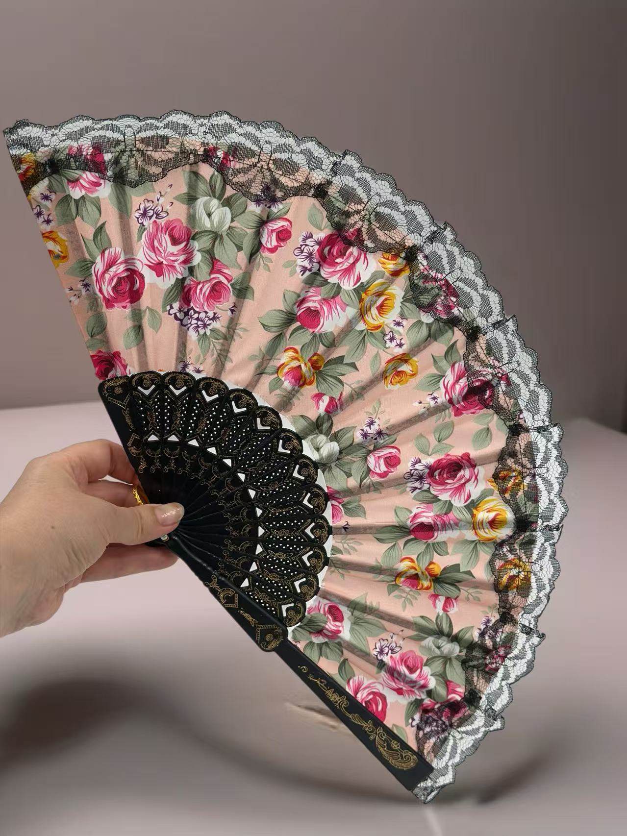 Romantic Floral Lace Hand Fans - MODA ACCESSORIES