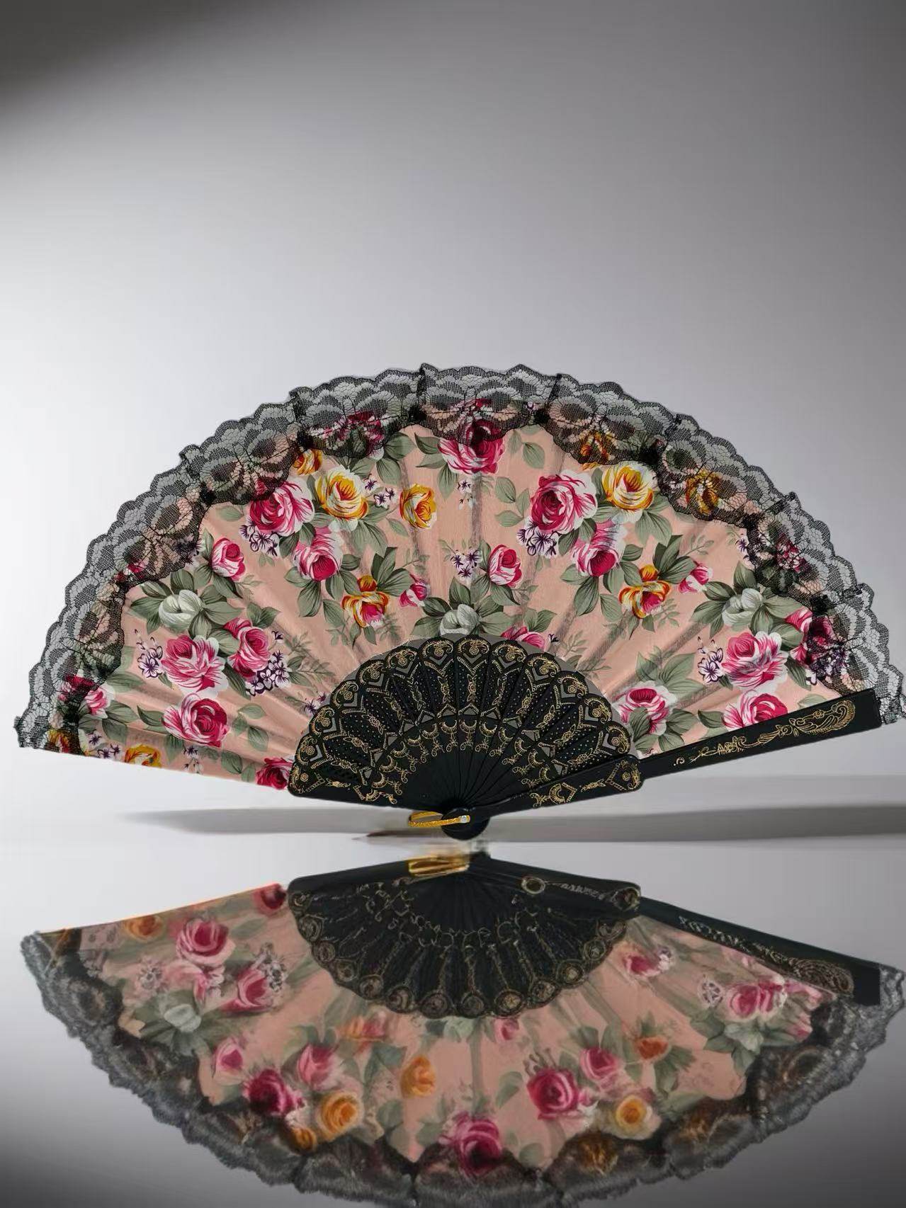 Romantic Floral Lace Hand Fans - MODA ACCESSORIES