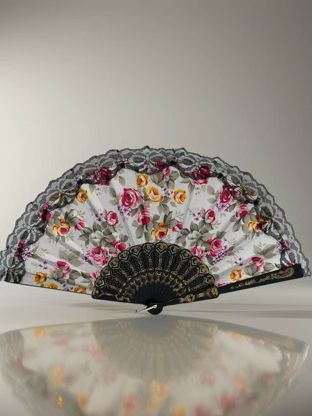Romantic Floral Lace Hand Fans - MODA ACCESSORIES
