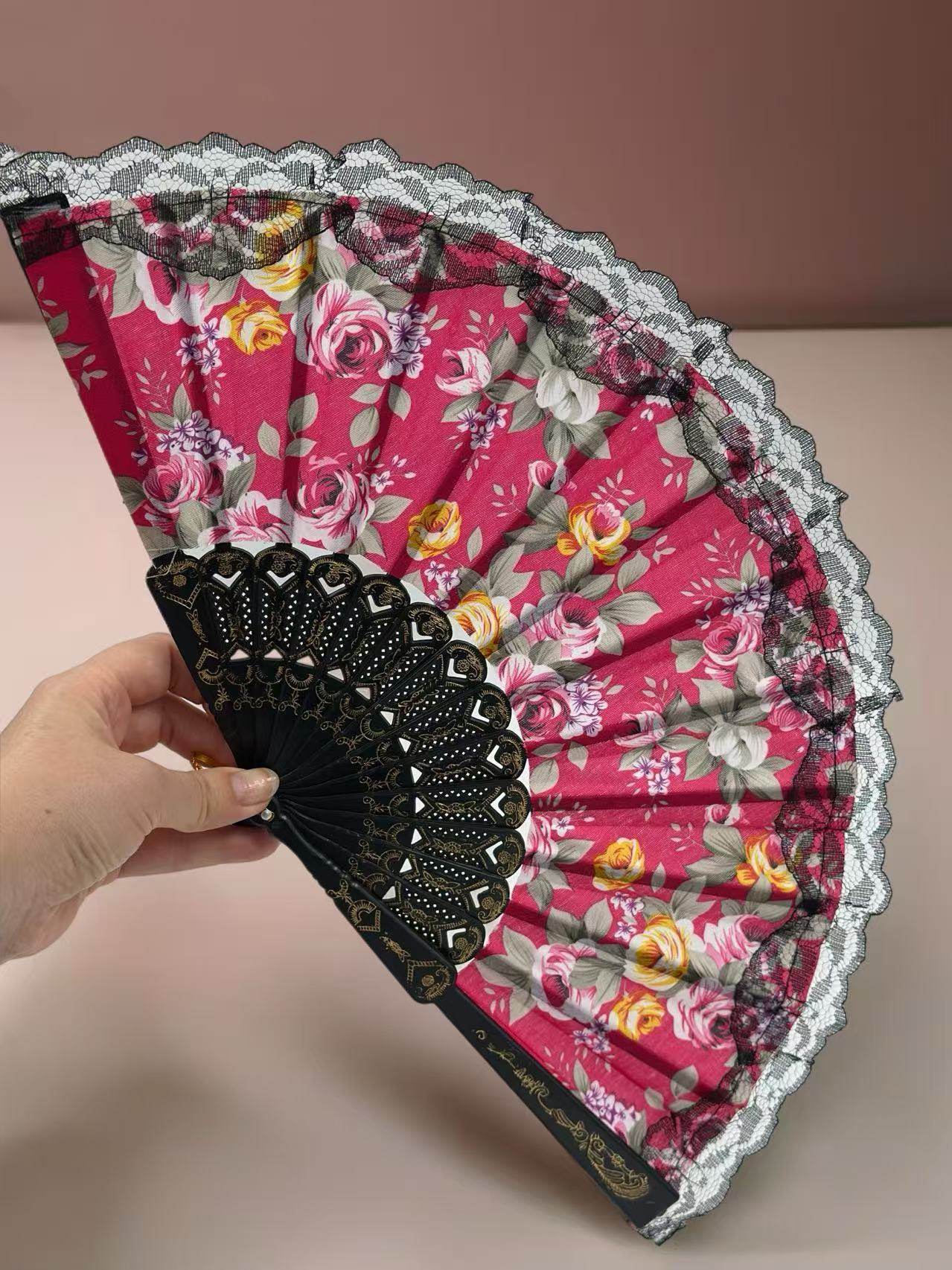 Romantic Floral Lace Hand Fans - MODA ACCESSORIES