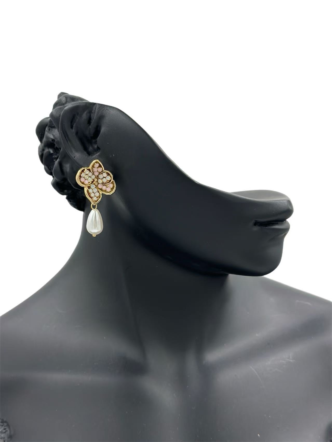 Floral Pearl Drop Earrings