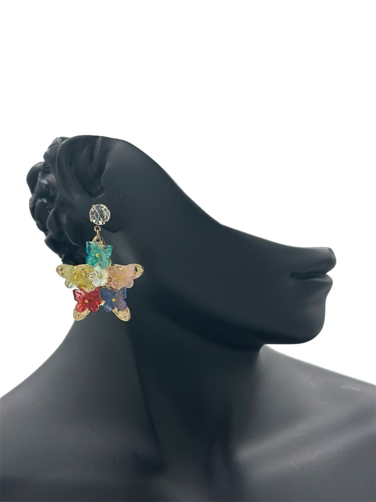 Colorful Starflower Statement Earrings