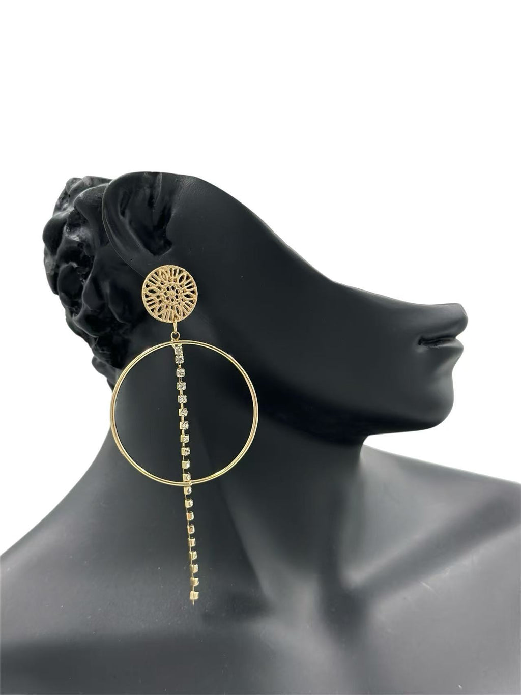 Golden Orbit Circle Drop Earrings