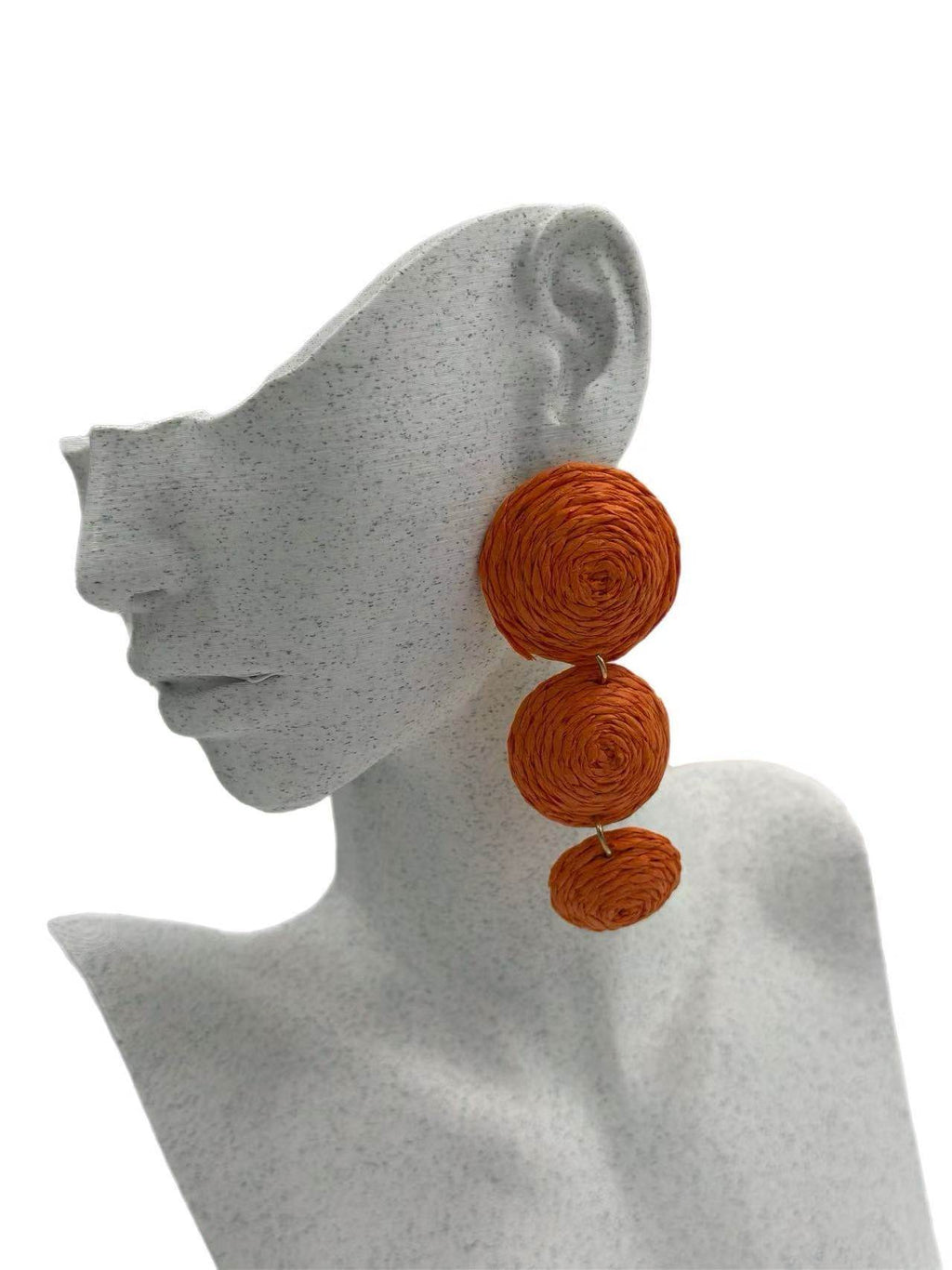 Triple Raffia Spiral Drop Earrings – Vibrant Boho Collection - MODA ACCESSORIES