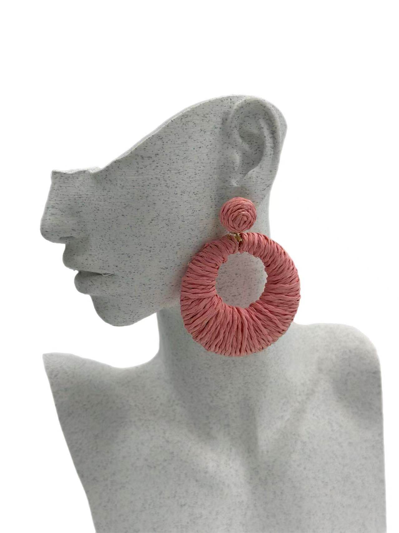 Bold Raffia Wrapped Earrings – Summer Essentials - MODA ACCESSORIES