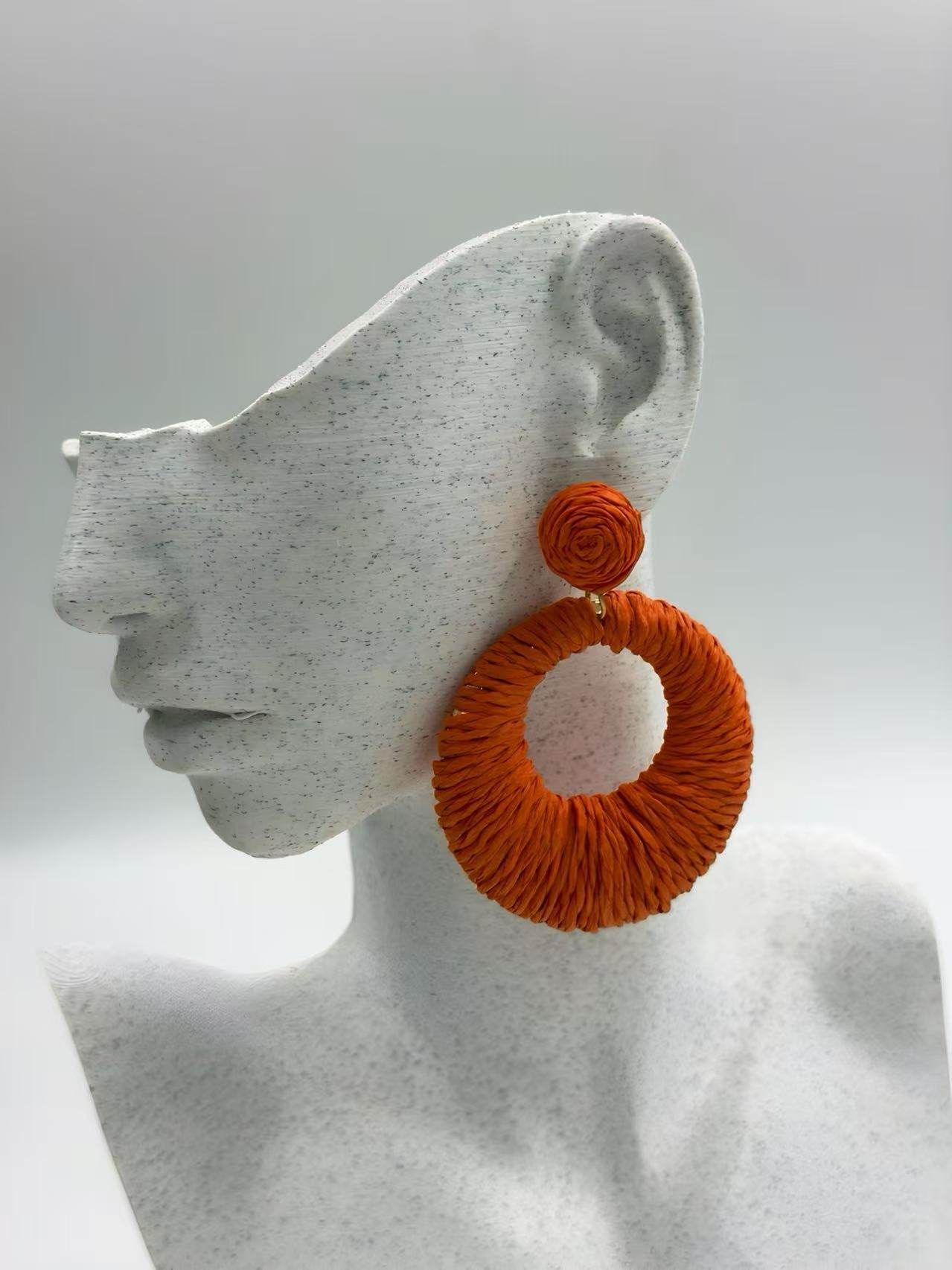 Bold Raffia Wrapped Earrings – Summer Essentials - MODA ACCESSORIES