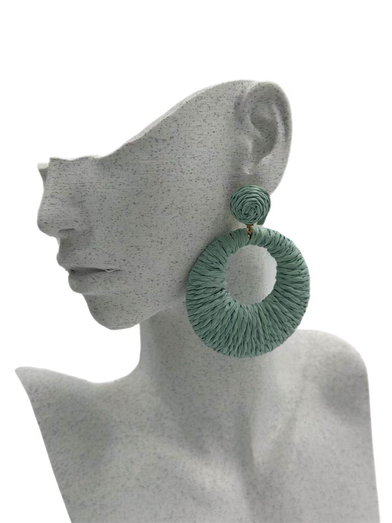 Bold Raffia Wrapped Earrings – Summer Essentials - MODA ACCESSORIES