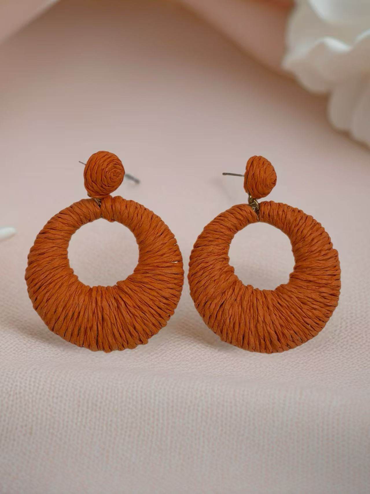 Bold Raffia Wrapped Earrings – Summer Essentials - MODA ACCESSORIES
