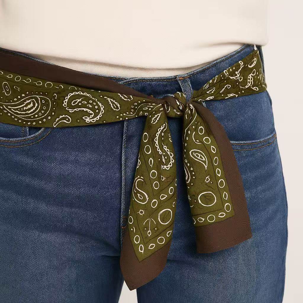 Olive Green Paisley Bandana - MODA ACCESSORIES
