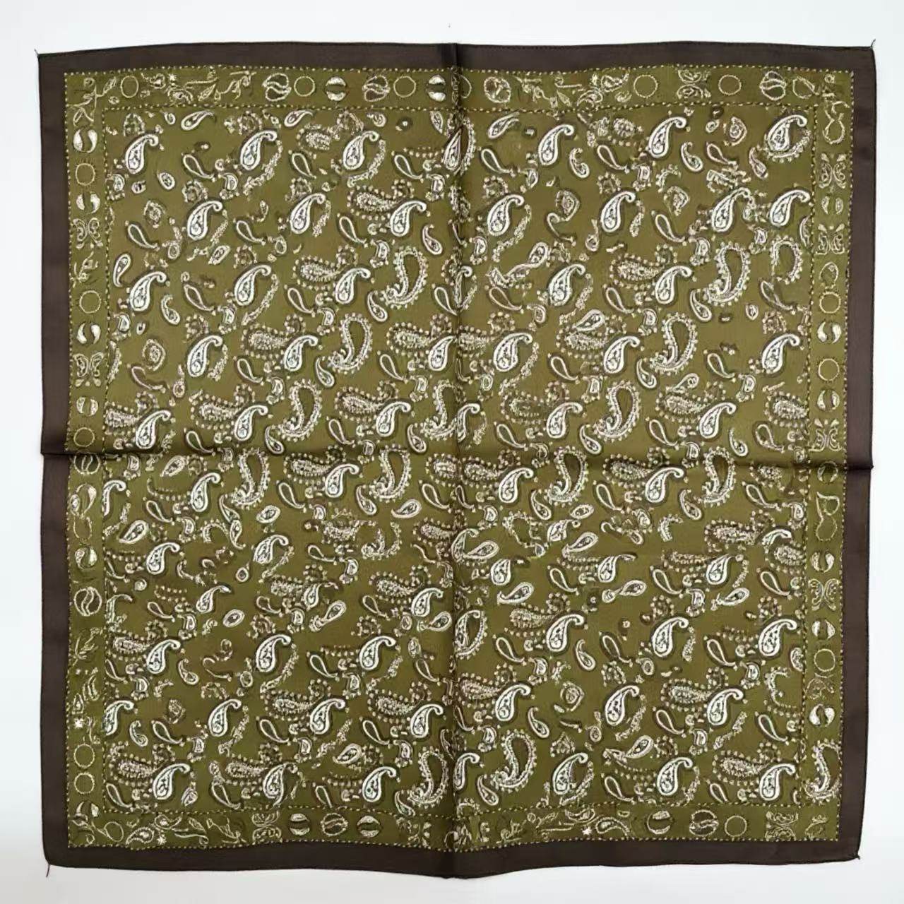 Olive Green Paisley Bandana - MODA ACCESSORIES