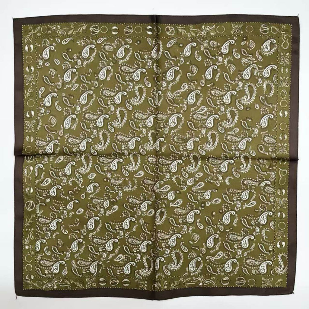 Olive Green Paisley Bandana - MODA ACCESSORIES