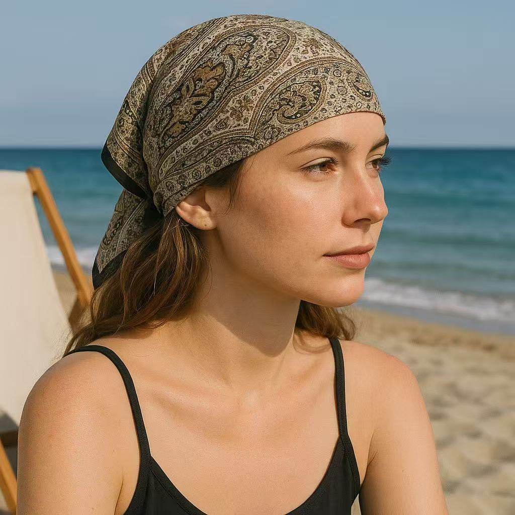 Ornate Baroque-Style Square Scarf - MODA ACCESSORIES