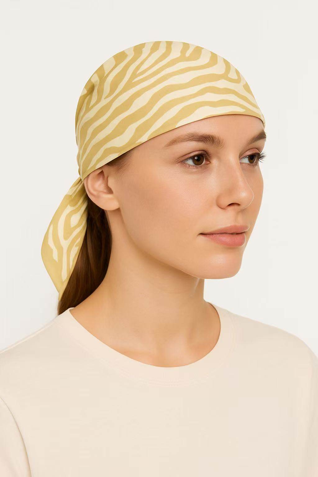 Yellow Zebra Print Square Scarf – Stylish Headscarf for Women - MODA ACCESSORIES