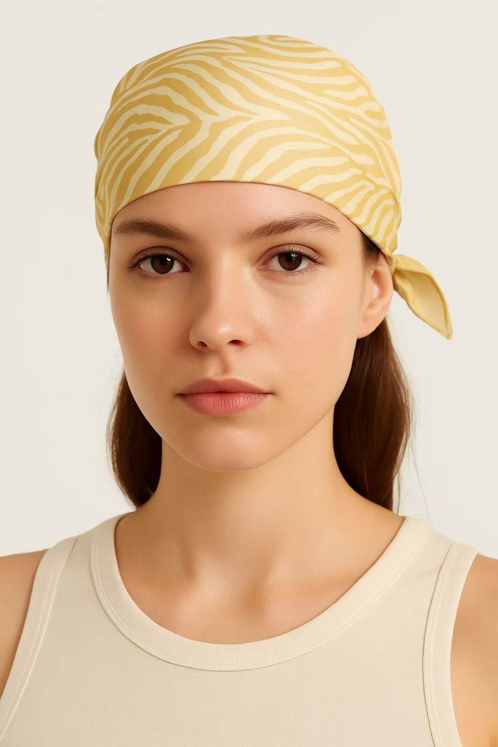 Yellow Zebra Print Square Scarf – Stylish Headscarf for Women - MODA ACCESSORIES
