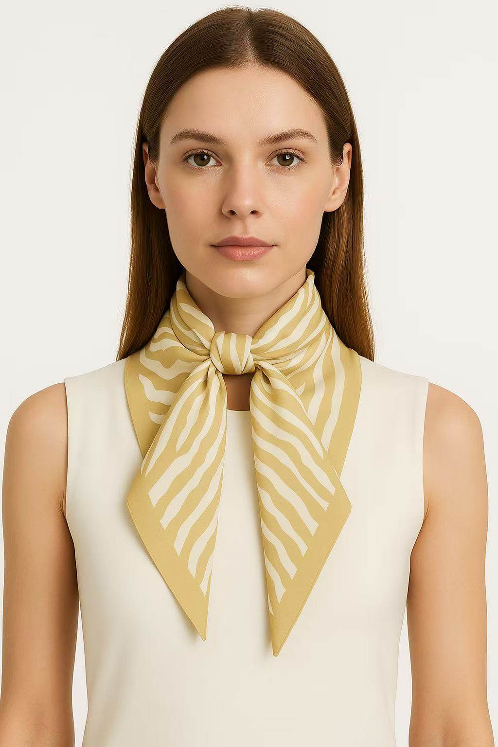 Yellow Zebra Print Square Scarf – Stylish Headscarf for Women - MODA ACCESSORIES