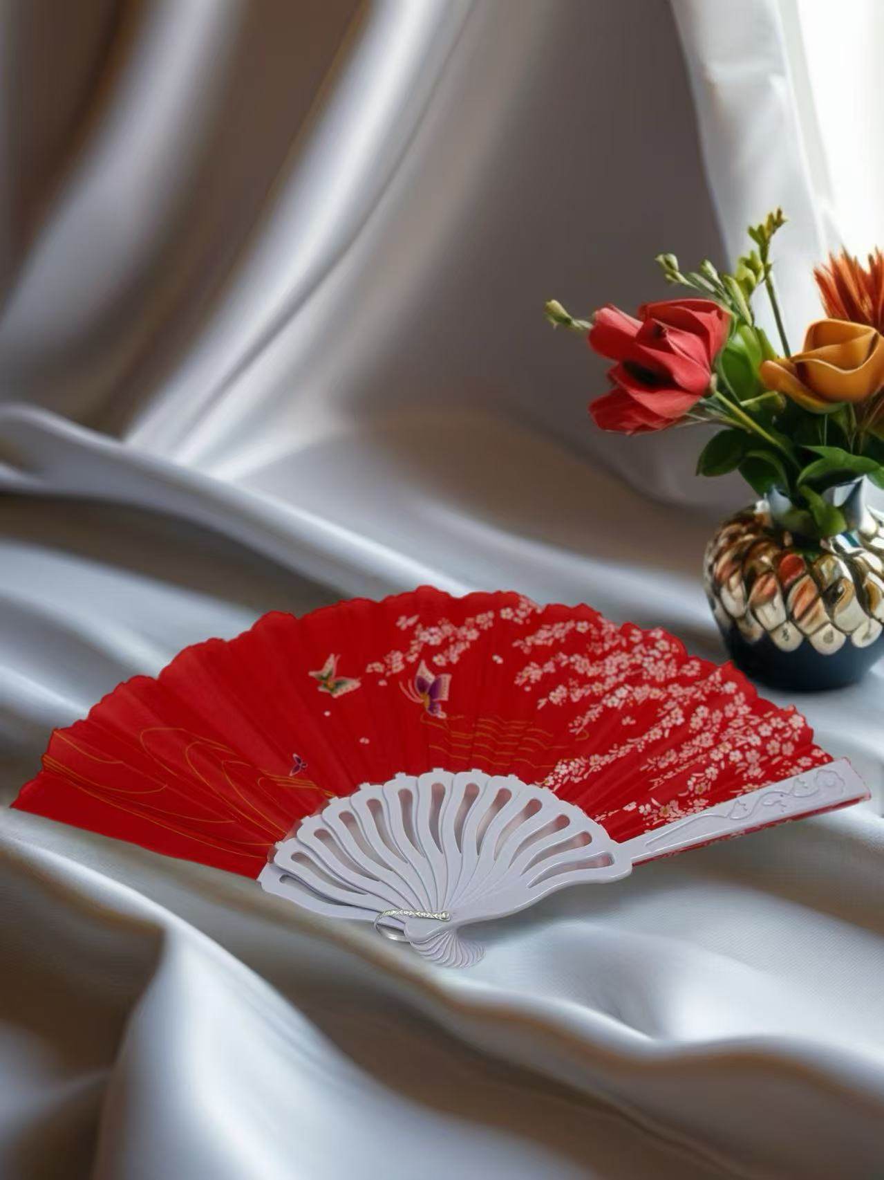 Elegant Floral Hand Fans β Set of 6 Traditional Asian Designs - MODA ACCESSORIES