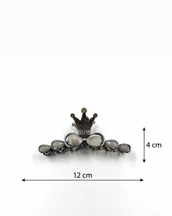 Crown Pearl Crystal Hair Claw Clip