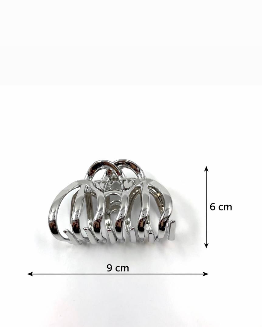 Gümüş Minimalist Büyük Saç Tokası