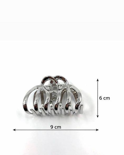 Gümüş Minimalist Büyük Saç Tokası