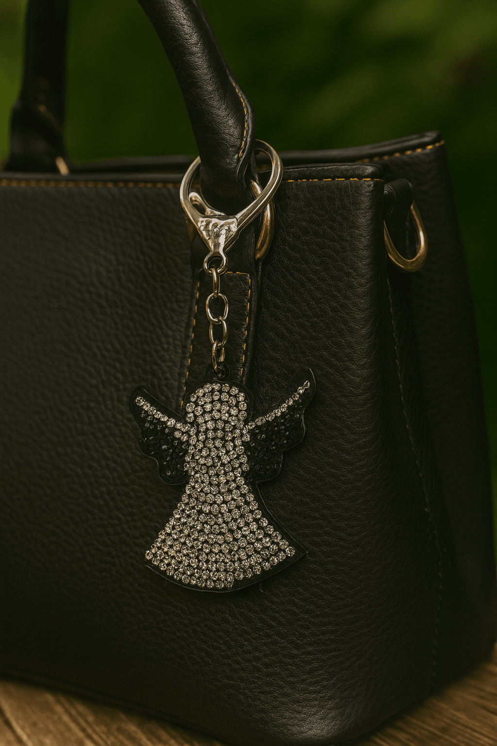 Crystal Angel Keychain – Sparkling Rhinestone Guardian Angel Bag Charm & Key Ring - MODA ACCESSORIES