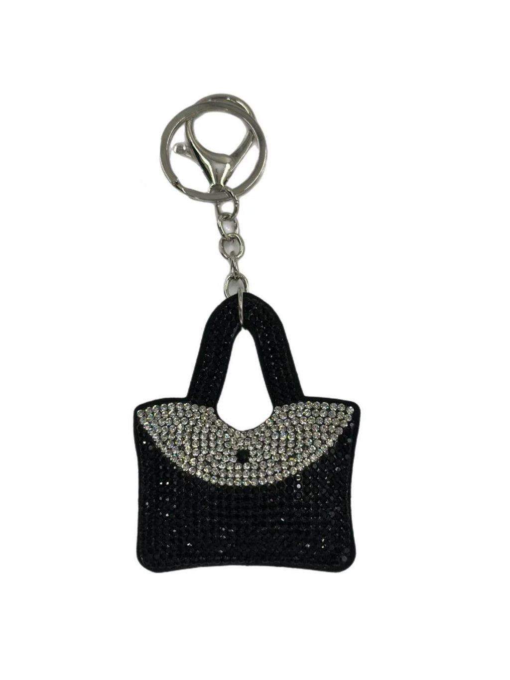 Elegant Black Rhinestone Handbag Keychain – Sparkling Purse Shaped Bag Charm - MODA ACCESSORIES