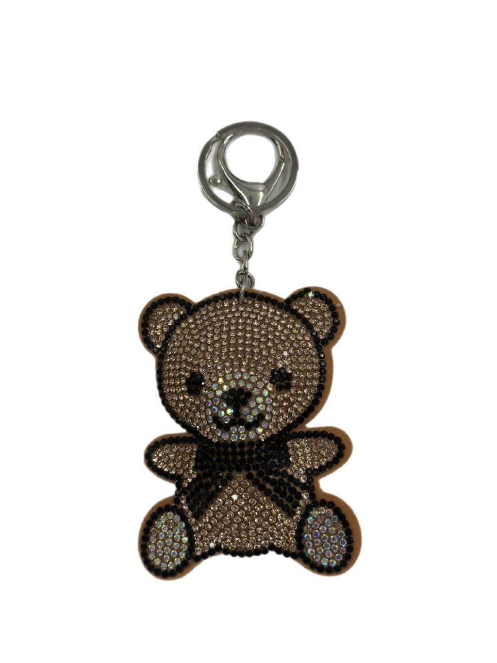 Brown Rhinestone Teddy Bear Keychain – Cute Sparkling Charm - MODA ACCESSORIES