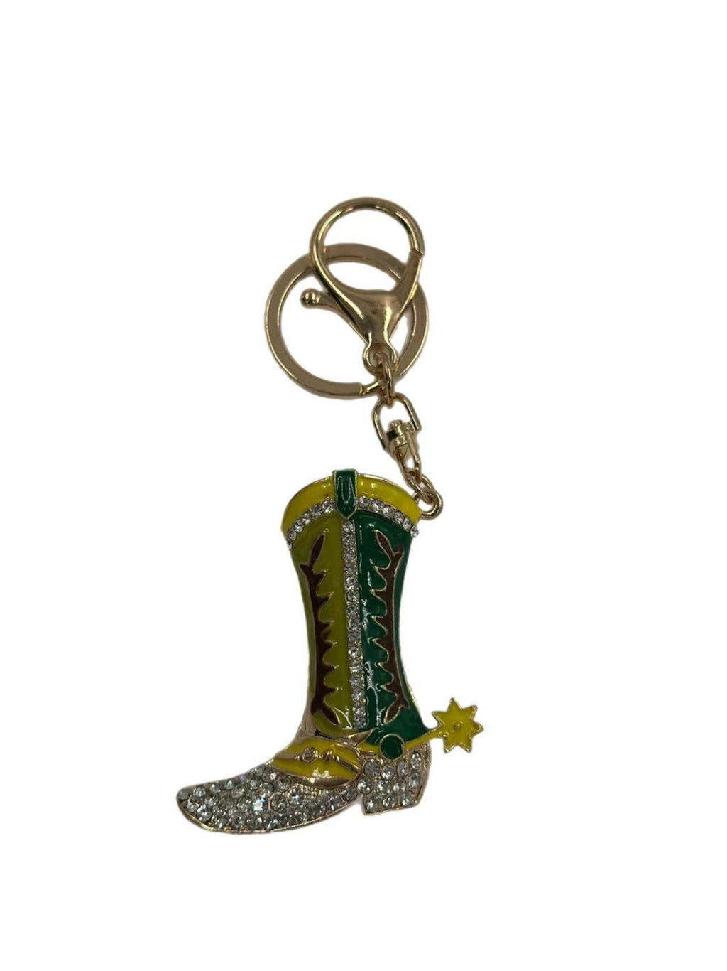 Western Cowboy Boot Keychain – Rhinestone Studded Rodeo Style Charm - MODA ACCESSORIES