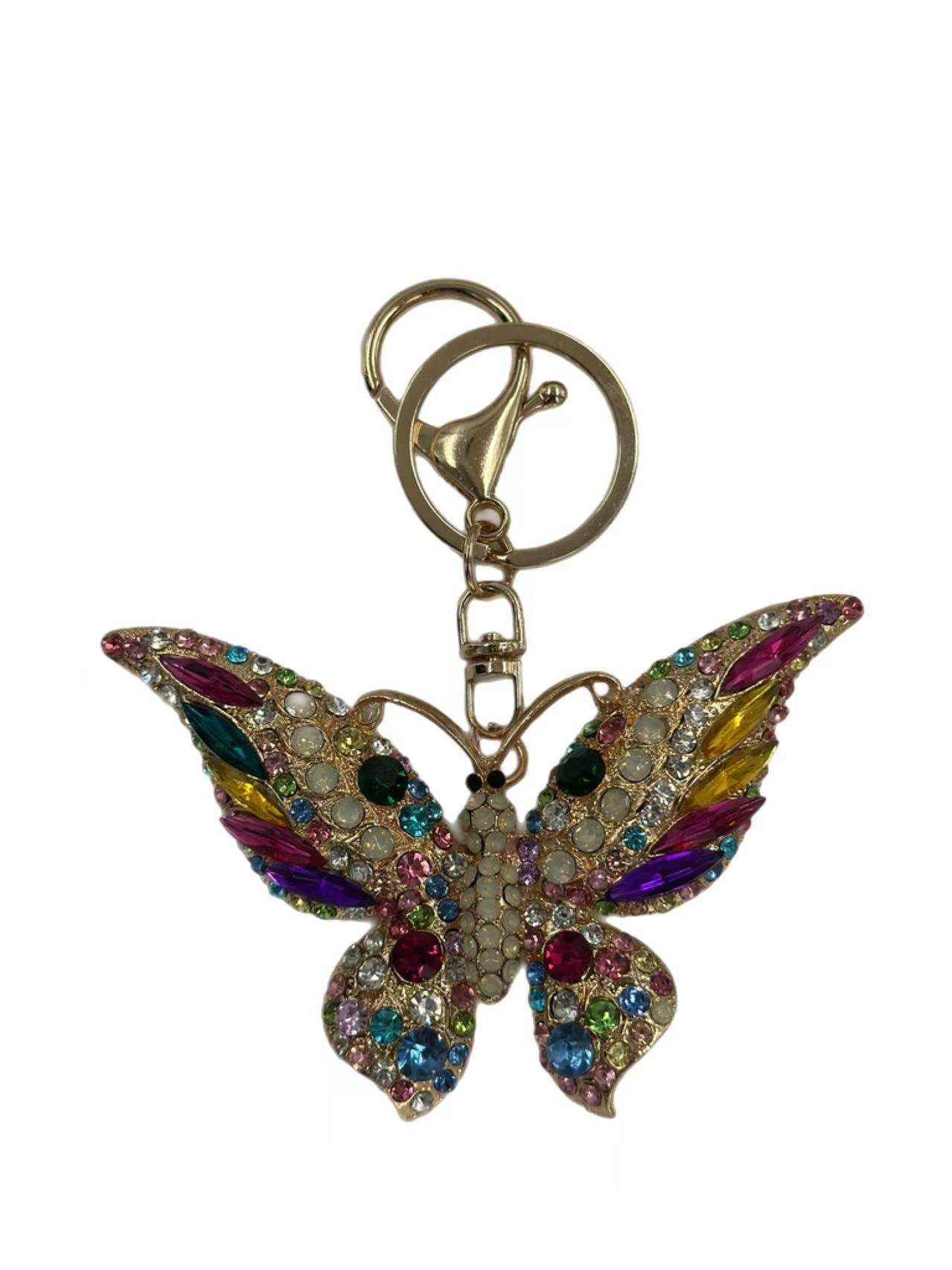 Colorful Stone Butterfly Keychain and Bag Ornament - MODA ACCESSORIES