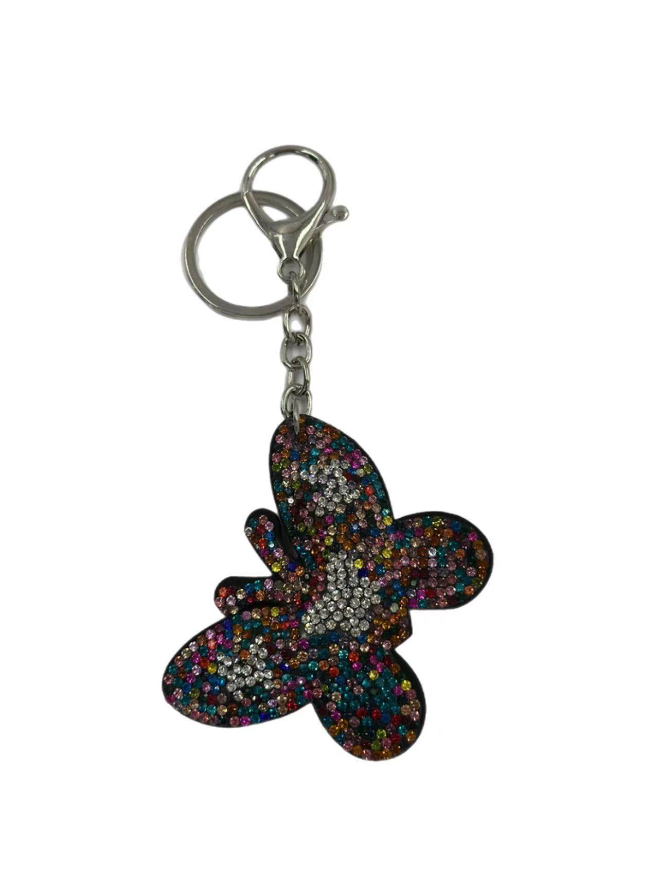 Colorful Rhinestone Butterfly Keychain – Sparkling Crystal Bag Charm - MODA ACCESSORIES