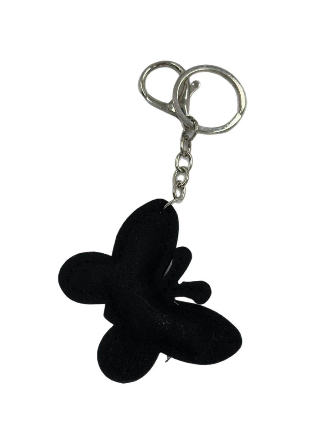Elegant Rhinestone Butterfly Keychain – Black & Silver Crystal Design - MODA ACCESSORIES