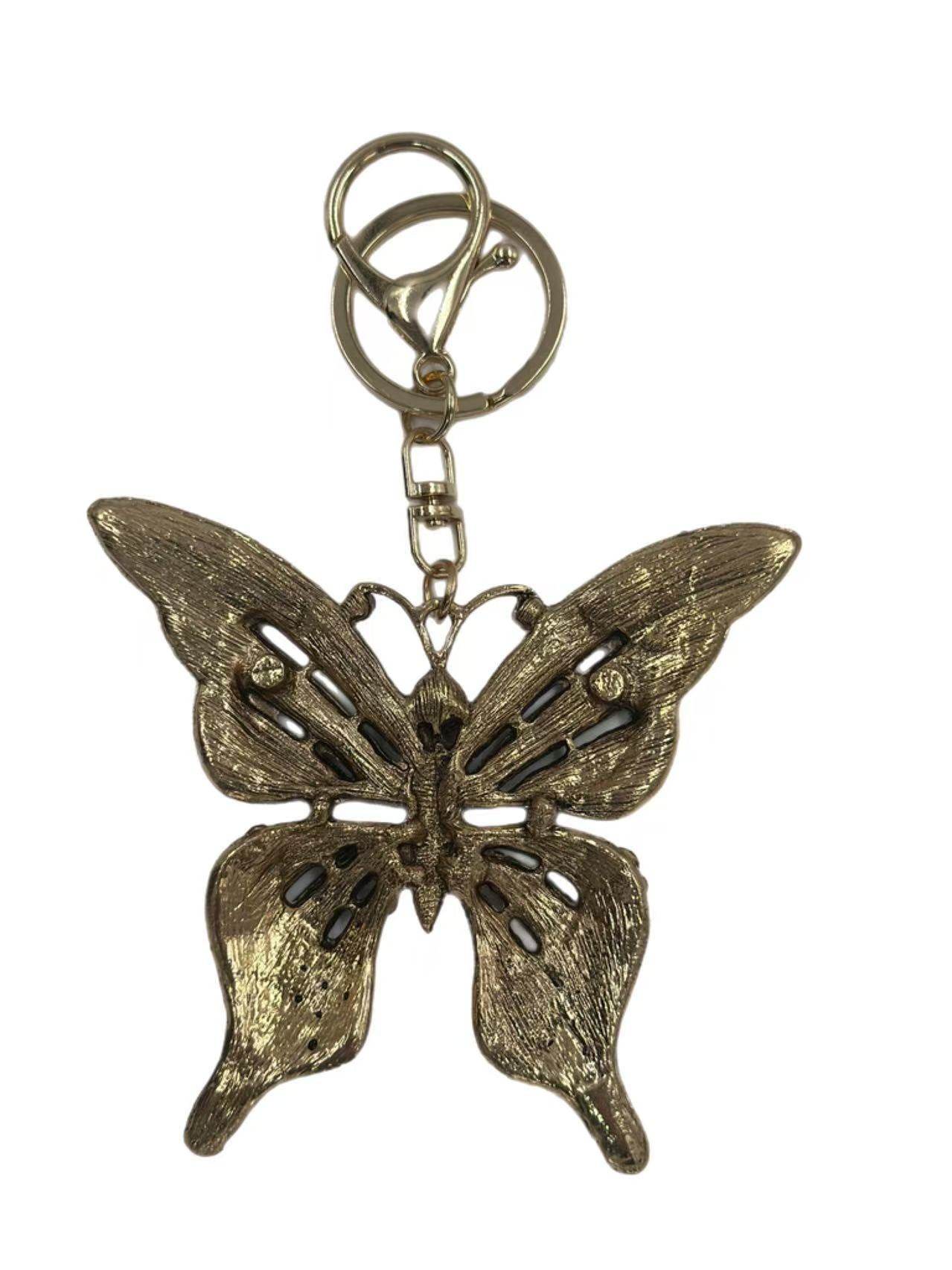 Red Crystal Butterfly Keychain – Sparkling Insect Bag Charm - MODA ACCESSORIES