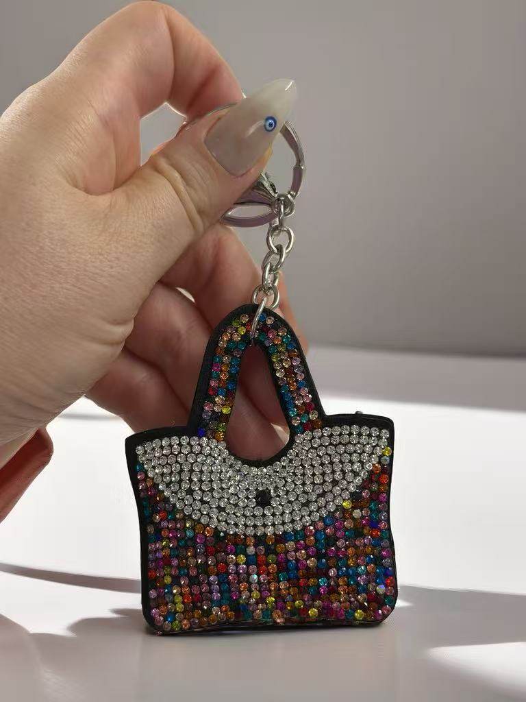 Crystal Rhinestone Handbag Keychain – Colorful Sparkling Purse Charm - MODA ACCESSORIES