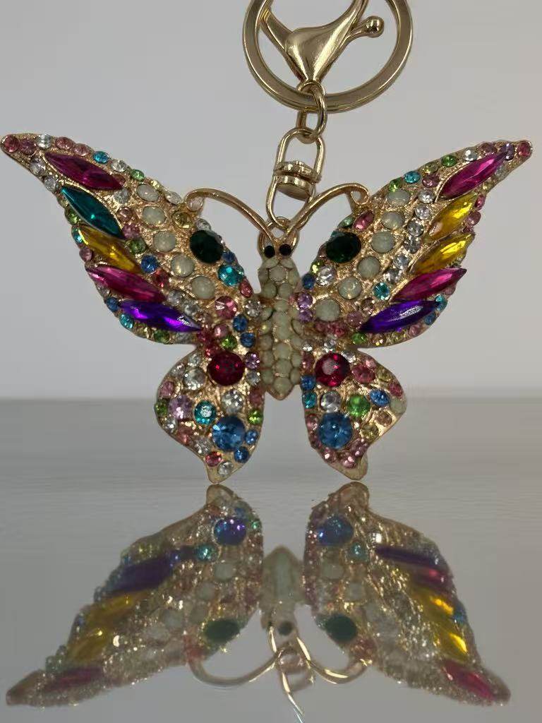 Colorful Stone Butterfly Keychain and Bag Ornament - MODA ACCESSORIES