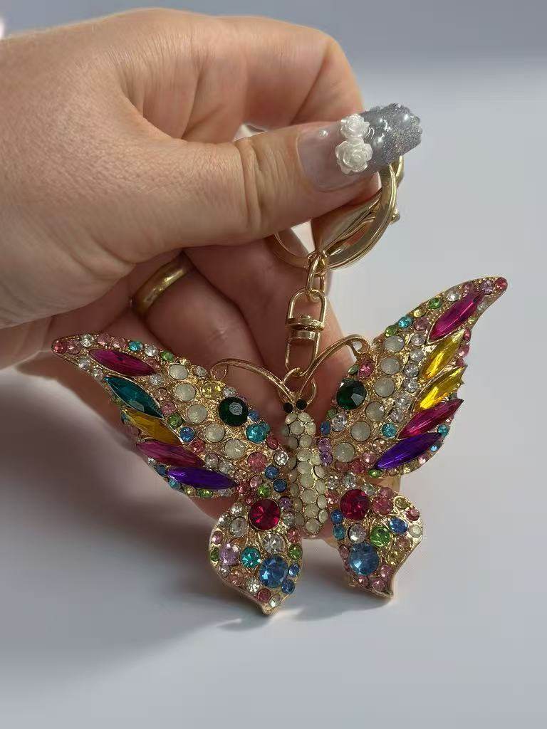 Colorful Stone Butterfly Keychain and Bag Ornament - MODA ACCESSORIES