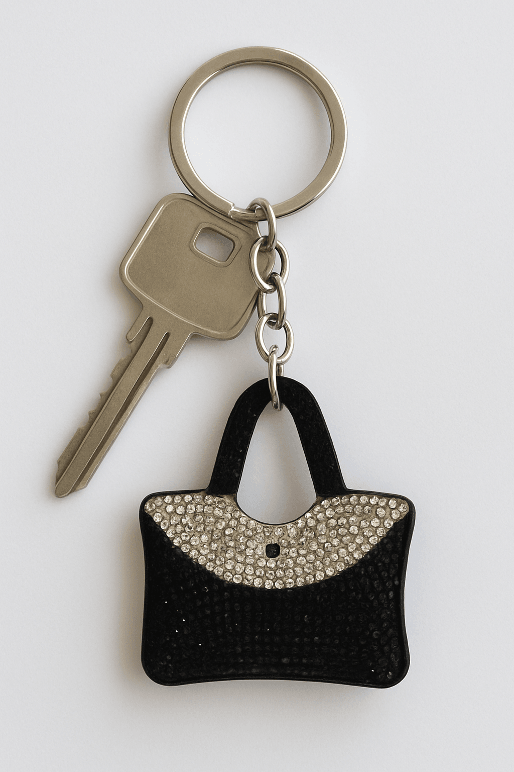 Elegant Black Rhinestone Handbag Keychain – Sparkling Purse Shaped Bag Charm - MODA ACCESSORIES