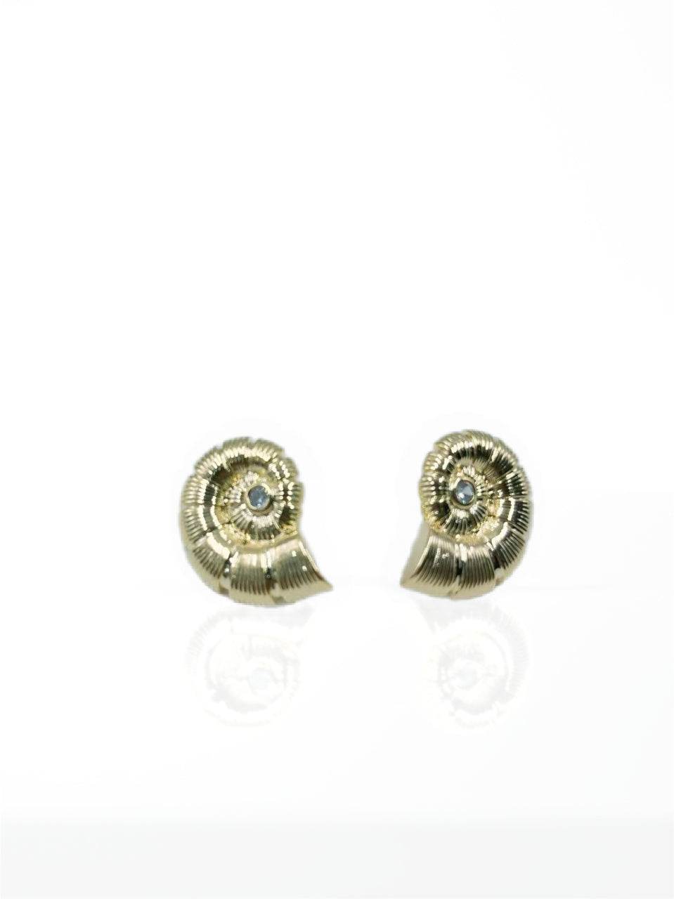 Golden Spiral Shell-Inspired Stud Earrings - MODA ACCESSORIES