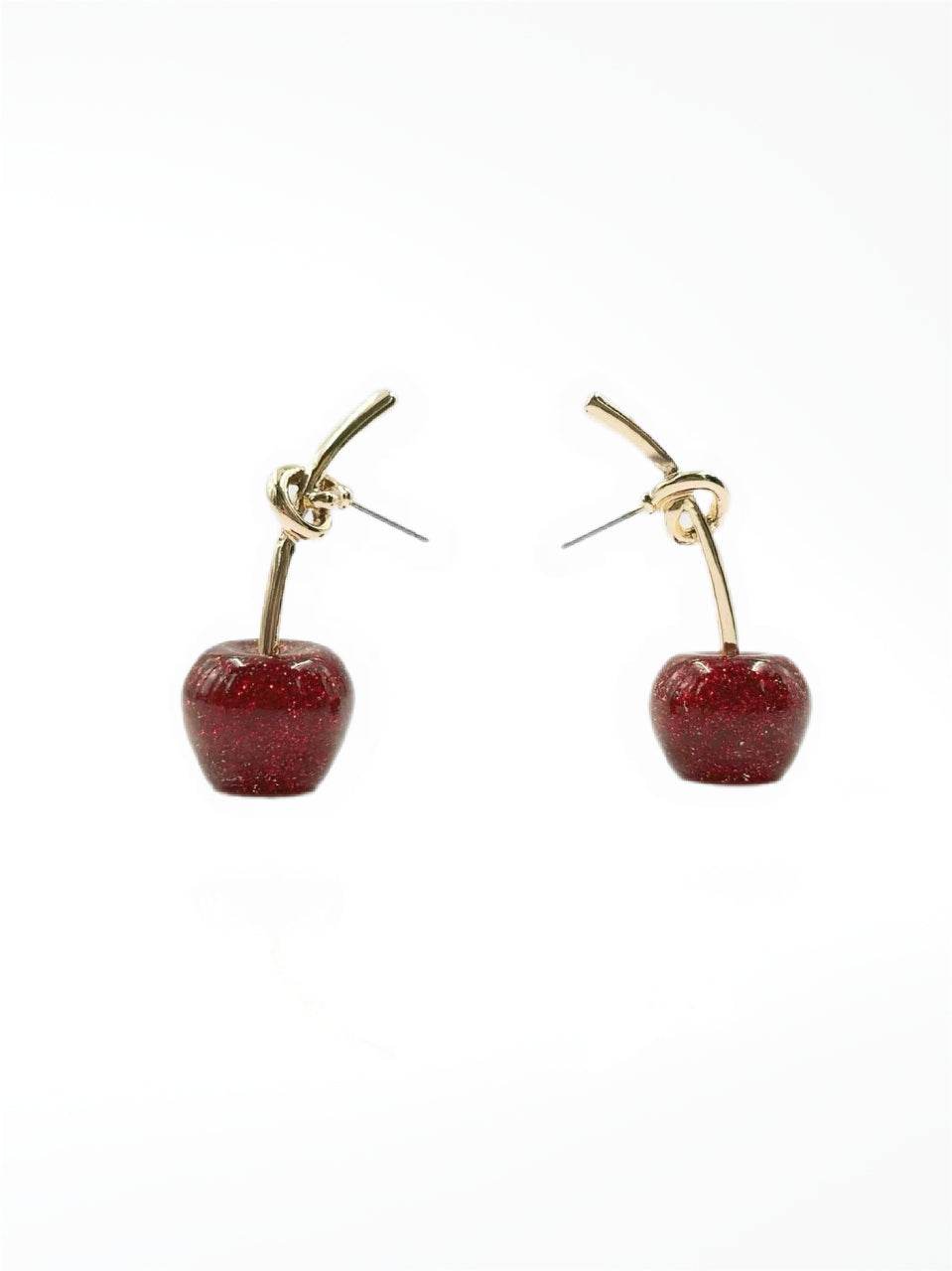 Sparkling Cherry Glass Earrings - MODA ACCESSORIES