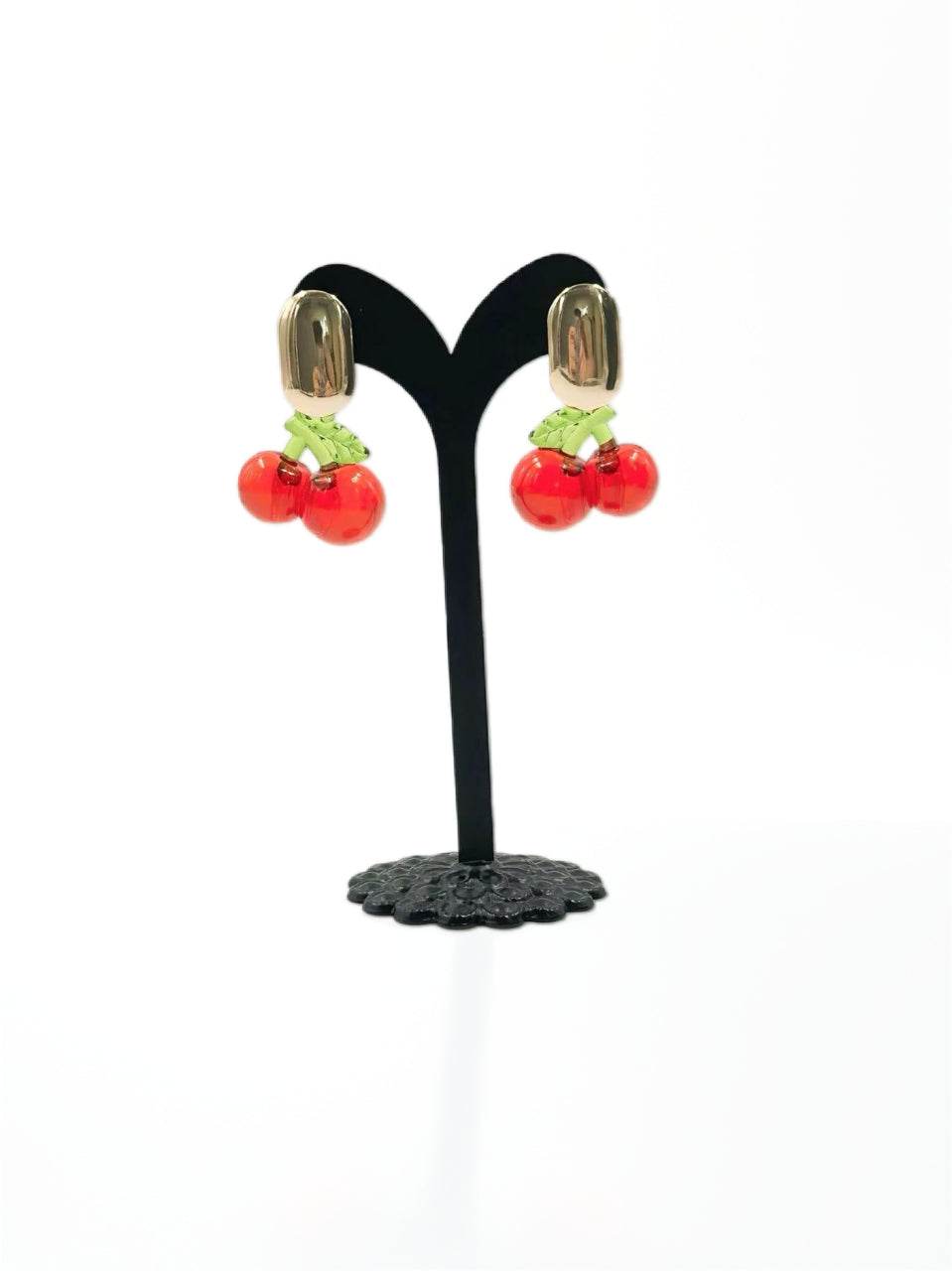 Glossy Cherry Stud Earrings - MODA ACCESSORIES