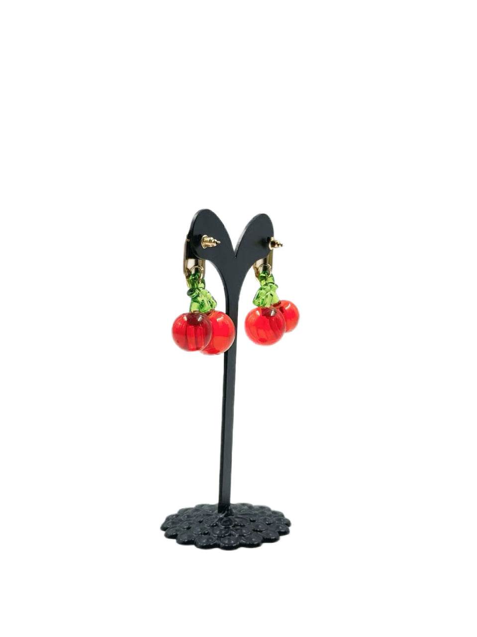 Glossy Cherry Stud Earrings - MODA ACCESSORIES