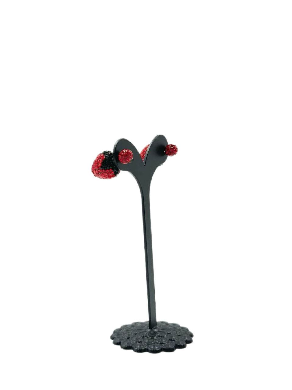 Sparkling Strawberry Stud Earrings - MODA ACCESSORIES