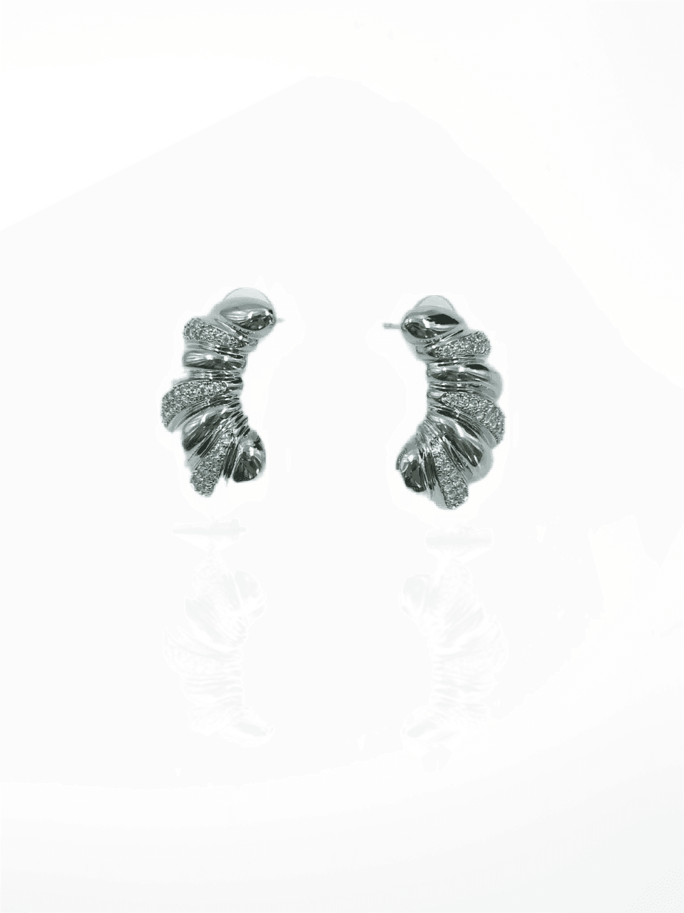 Furled Twist Sterling Silver-Tone Earrings - MODA ACCESSORIES