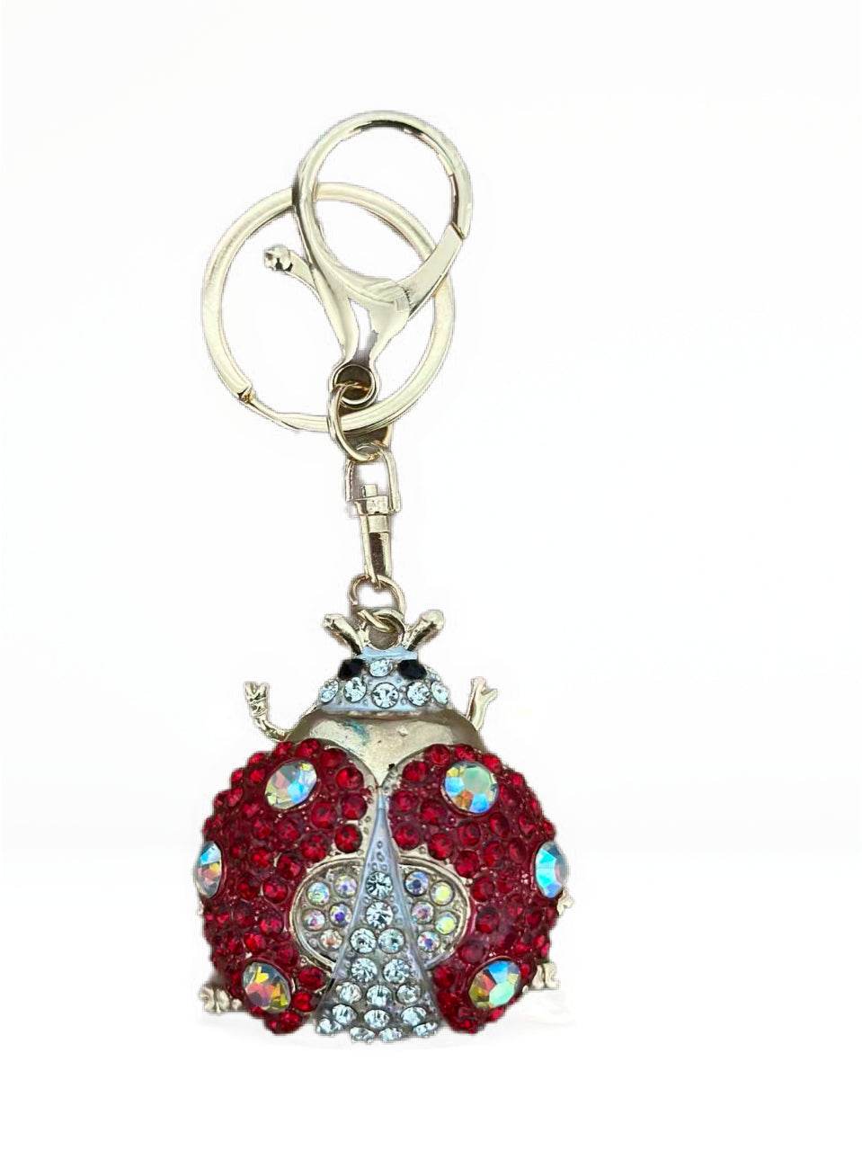 Red Crystal Ladybug Keychain β Sparkling Rhinestone Bag Charm - MODA ACCESSORIES