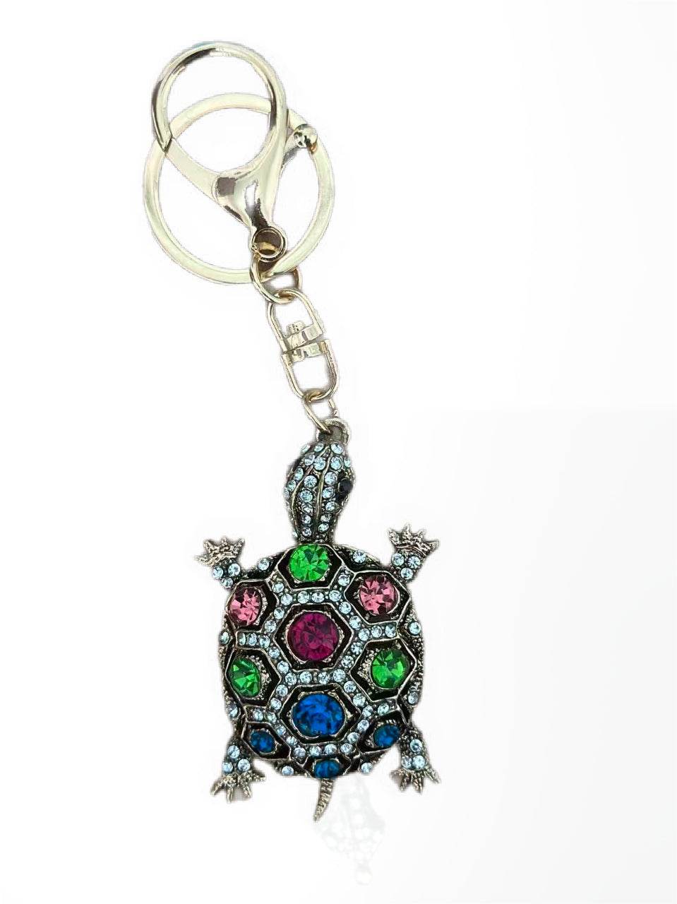 Colorful Crystal Turtle Keychain – Sparkling Rhinestone Bag Charm - MODA ACCESSORIES