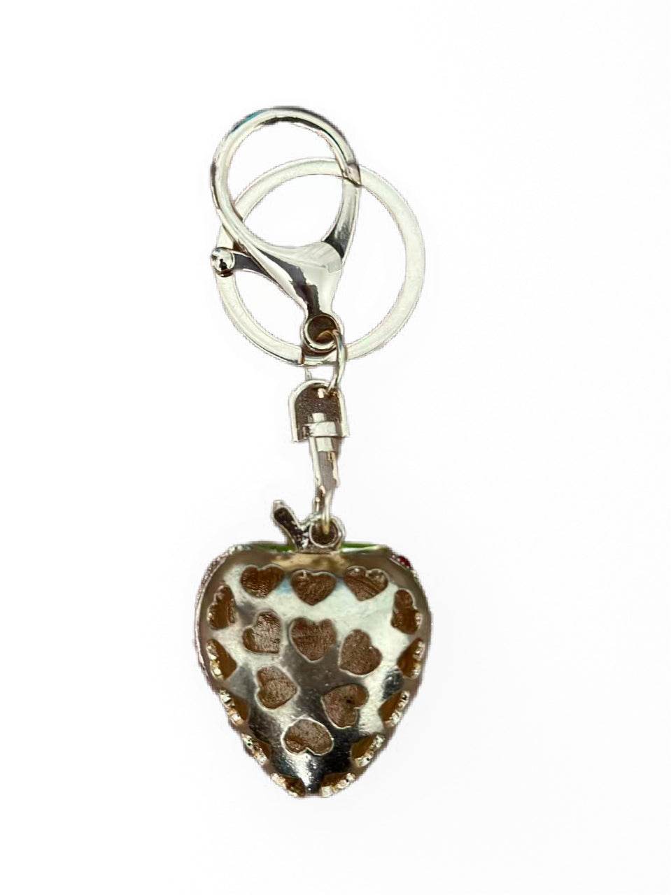 Red Crystal Strawberry Keychain – Sparkling Fruit Charm for Bags & Keys - MODA ACCESSORIES