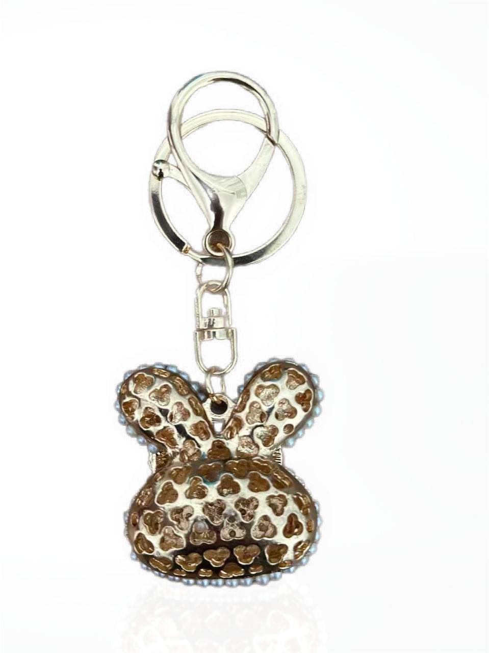 Cute Bunny Keychain with Red Crystal Bow – Pearl Beaded Design - MODA ACCESSORIES