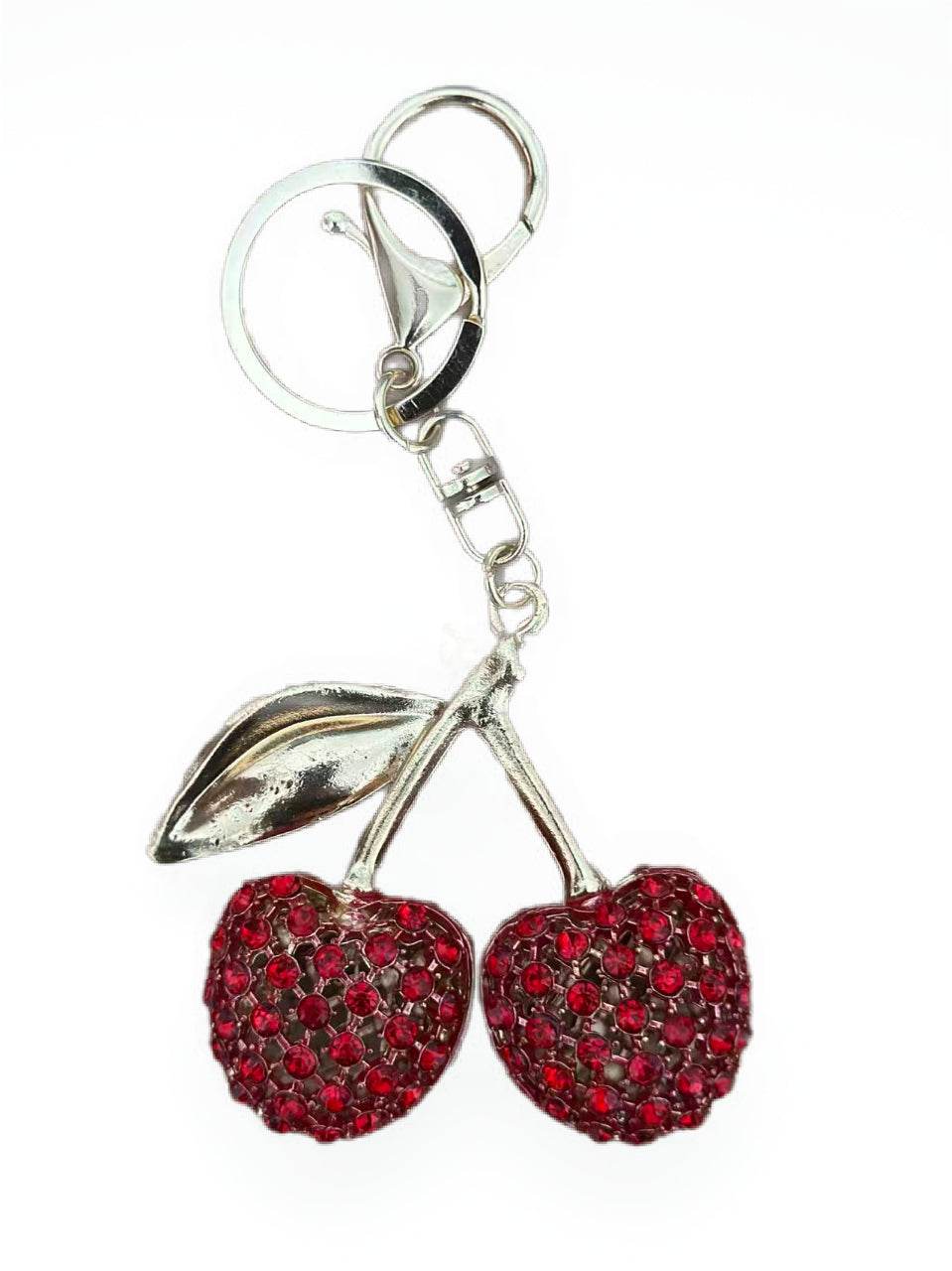Red Crystal Cherry Keychain β Stylish and Sparkling Design - MODA ACCESSORIES